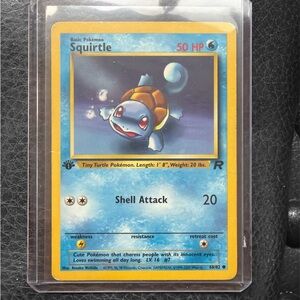 Pokemon Squirtle Card - Blue and Yellow